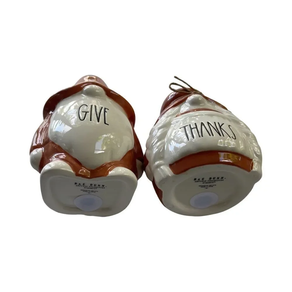 Rae Dunn Artisan Collection from Magenta Thanksgiving Gnomes (Give/Thanks) NWT